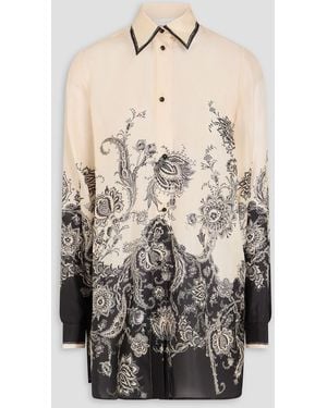 Zimmermann Hemd aus seidensatin mit print - Natur