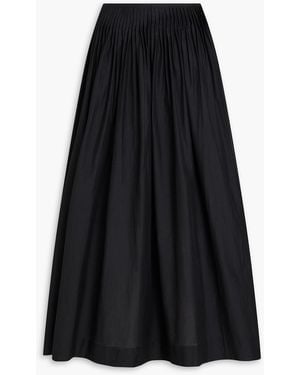 Loulou Studio Armetis Pleated Cotton And Silk-blend Midi Skirt - Black