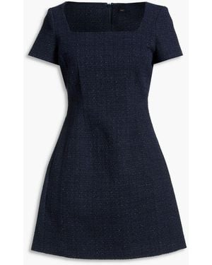 Maje Metallic Cotton-blend Bouclé-tweed Mini Dress - Blue