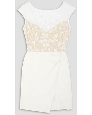 Rime Arodaky Eleonora minikleid aus besticktem tüll und crêpe - Weiß