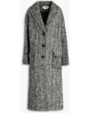Tory Burch Wool-blend Bouclé-tweed Coat - Grey