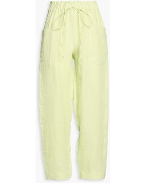 Casa Raki Barbara Linen Tapered Trousers - Yellow