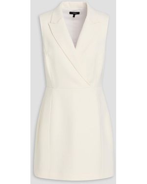 Theory Wrap-effect Crepe Mini Dress - Natural