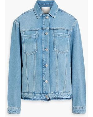 PAIGE Tegan Frayed Denim Jacket - Blue