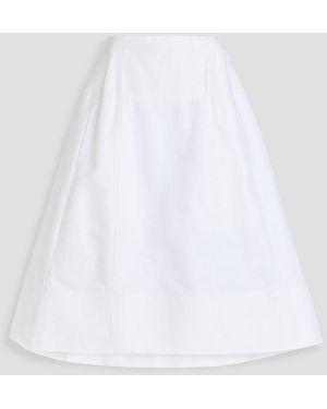 Tibi Cotton-poplin Midi Skirt - White