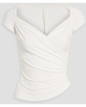 Norma Kamali Draped Stretch-Jersey Top - White