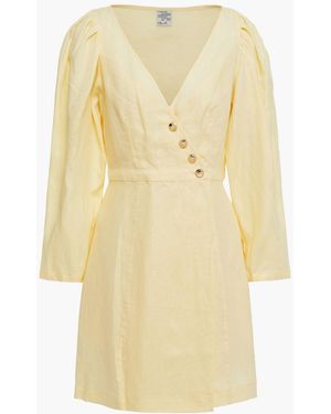 Baum und Pferdgarten Abrial Linen Mini Wrap Dress - Yellow