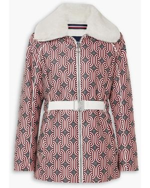 Fusalp Clea Sixties Plush-trimmed Printed Ski Jacket - Red