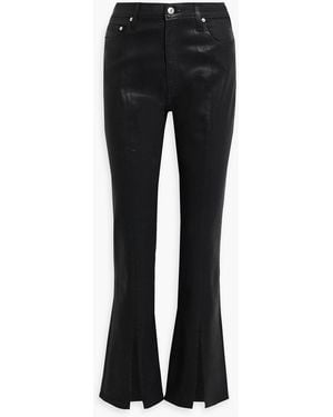 10 Crosby Derek Lam Waxed High-rise Flared Jeans - Black