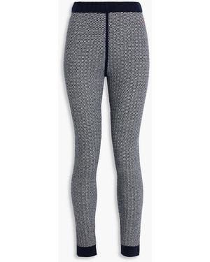 Perfect Moment Jazzy Jacquard-Knit Wool And Cashmere-Blend Leggings - Gray