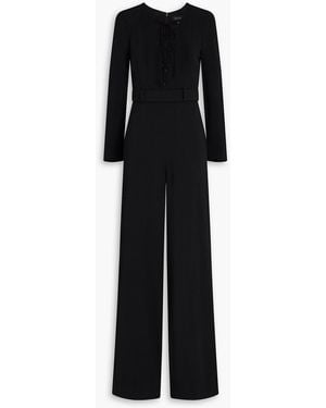 Saloni Lace-up Crepe Jumpsuit - Black