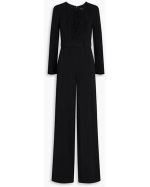 Saloni Lace-up Crepe Jumpsuit - Black