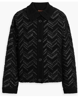 Missoni Knit-Trimmed Metallic Bouclé-Tweed Jacket - Black
