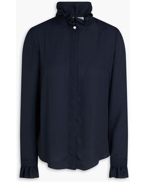Claudie Pierlot Ruffled Crepe Shirt - Blue