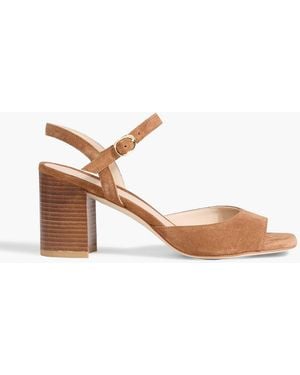 Stuart Weitzman Tia 75 Suede Sandals - Brown