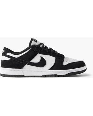 Nike Dunk Low Retro Se Suede-Trimmed Leather Sneakers - Black