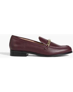 Stuart Weitzman Owen Embellished Leather Loafers - Purple