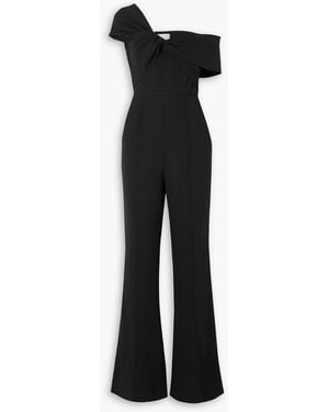 Roland Mouret One-shoulder Twist-front Stretch-cady Jumpsuit - Black