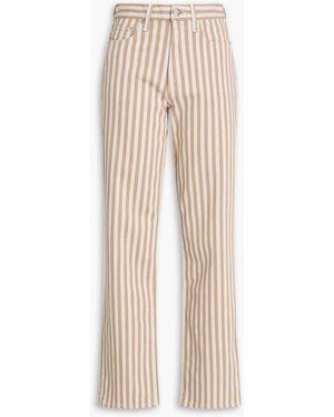 Rag & Bone Shea Striped High-Rise Straight-Leg Jeans - Natural