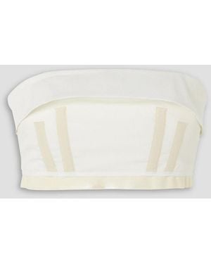 Molly Goddard Tegen verkürztes, trägerloses bustier aus baumwolle mit ripsbandbesätzen - Weiß