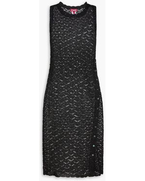 STAUD Devan Sequin-Embellished Crochet-Knit Top - Black