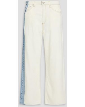 Rag & Bone Logan Two-Tone High-Rise Wide-Leg Jeans - White