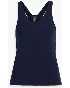 Norma Kamali French Cotton-Blend Terry Tank - Blue