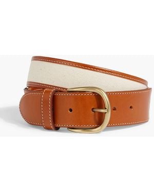 Isabel Marant Zaf Leather-Trimmed Canvas Belt - Brown