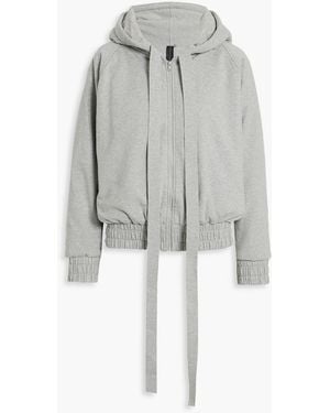 Norma Kamali Padded Cotton-blend Jersey Hooded Bomber Jacket - Gray