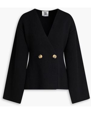 By Malene Birger Tinley Ribbed Wool-blend Cardigan - Black