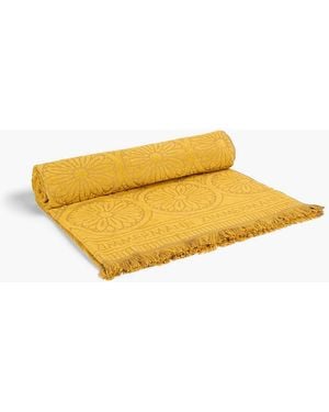 Zimmermann Frayed Cotton-terry Jacquard Beach Towel - Yellow