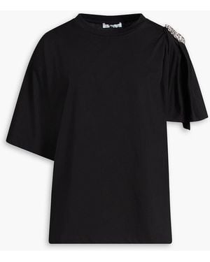 Area Crystal-embelllished Cotton-jersey Top - Black