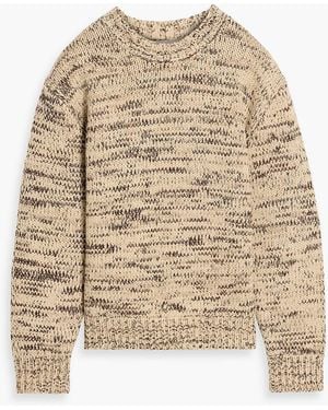 FRAME Marled Merino Wool Sweater - Natural