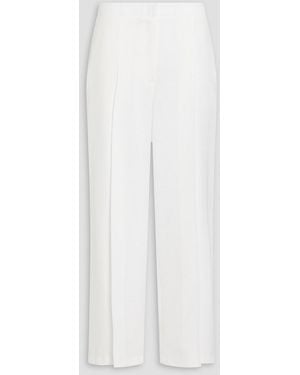 Theory Cropped Twill Wide-leg Trousers - White