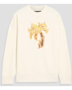 Palm Angels Printed French Cotton-Terry Sweatshirt - Natural