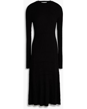 LVIR Ribbed Modal-blend Jersey Midi Dress - Black