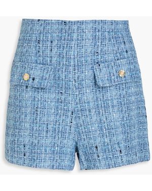 Sandro Metallic Tweed Shorts - Blue
