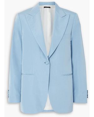Brioni Silk And Cotton-blend Twill Blazer - Blue