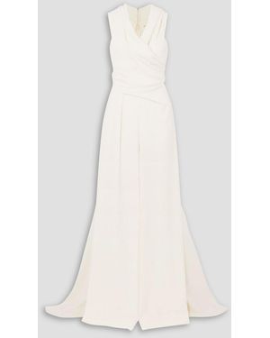 Talbot Runhof Draped Crepe Jumpsuit - White