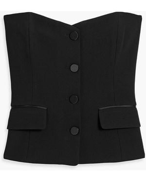 Veronica Beard Arlette Strapless Crepe Bustier Top - Black
