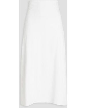 James Perse Crushed-velvet Midi Skirt - White