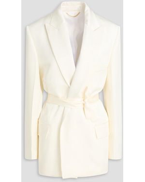Victoria Beckham Satin-crepe Blazer - Natural