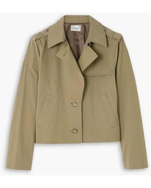 FRAME Cropped Cotton-Gabardine Jacket - Natural