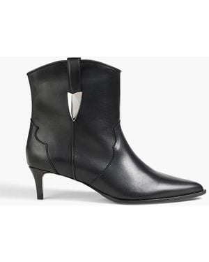 IRO Embellished Leather Ankle Boots - Black