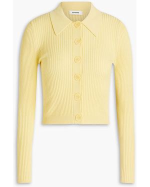 Sandro Ribbed-knit Cardigan - Yellow