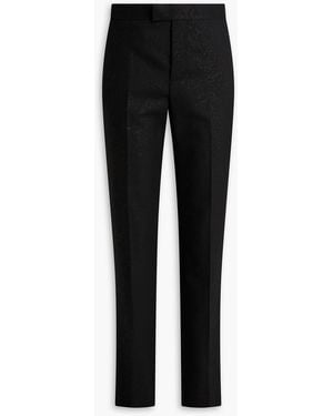 Versace Metallic Wool-Blend Twill Trousers - Black