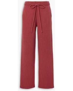 The Elder Statesman Cashmere Track Trousers - Red