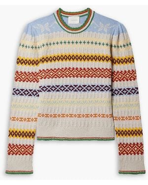 Doen Brynn Fair Isle Recycled Cashmere And Wool-blend Jumper - Natural