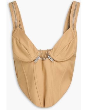 Dion Lee Cotton-Blend Twill Bustier Top - White