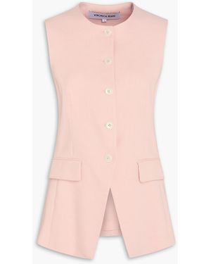 Veronica Beard Lois Linen-blend Twill Vest - Pink